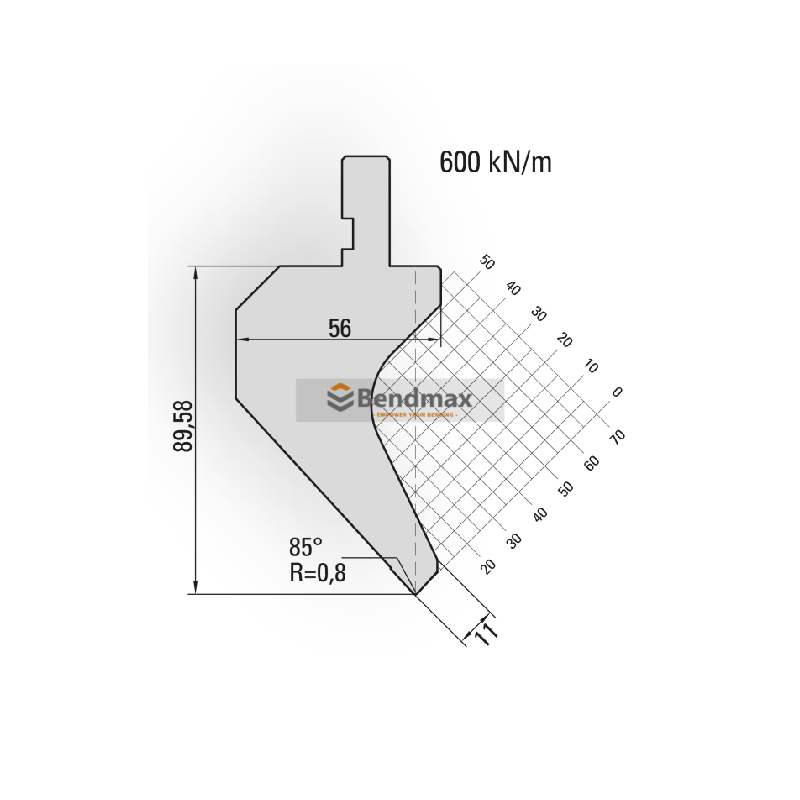 amada gooseneck punch 11.600  Angle85° H89,58 mm R 0,8 mm