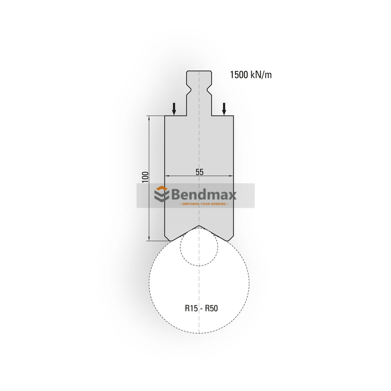 System Trumpf/Wila/LVD- Holder for radius-tools type II, R 15.0 -50.0mm
